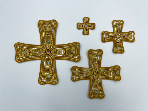 Set of embroidered crosses “Perla” in 4 colors