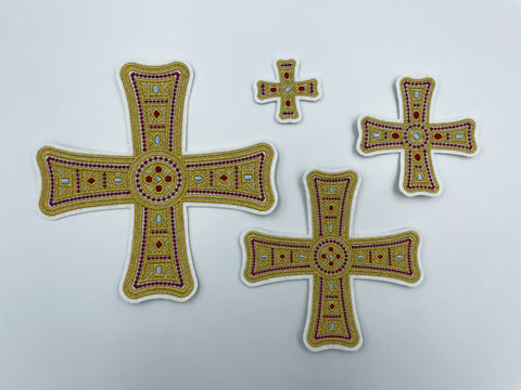 Set of embroidered crosses “Perla” in 4 colors