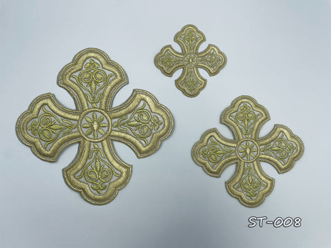 Set of embroidered crosses ST-008 in 5 colors