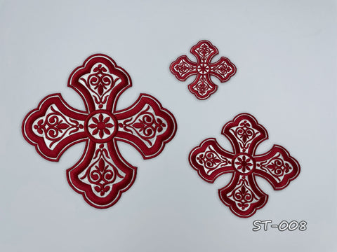 Set of embroidered crosses ST-008 in 5 colors