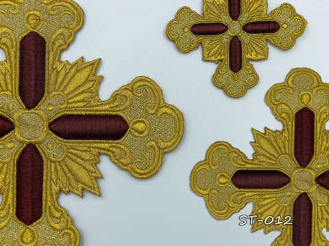 Set of embroidered crosses ST-012 in 5 colors