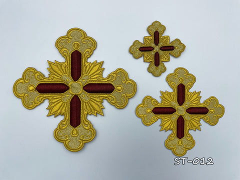 Set of embroidered crosses ST-012 in 5 colors