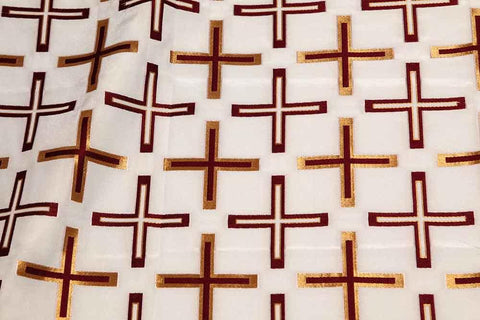 Woven cross pattern fabric (IERO 63) -  Liturgical Fabrics