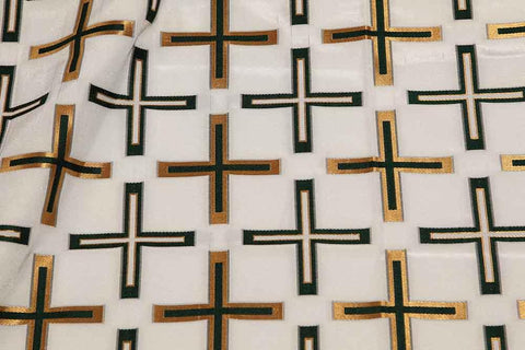 Woven cross pattern fabric (IERO 63) -  Liturgical Fabrics