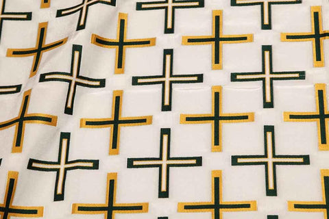 Woven cross pattern fabric (IERO 63) -  Liturgical Fabrics