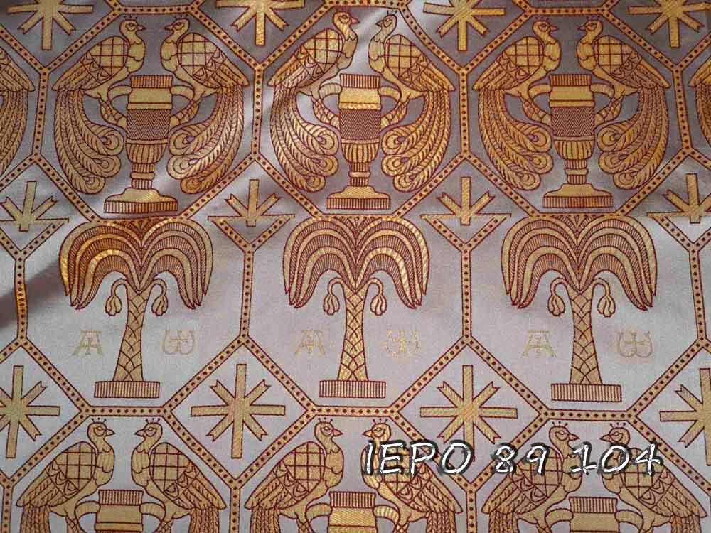 Clerical brocade with crosses, metallic brocade jacquard fabric